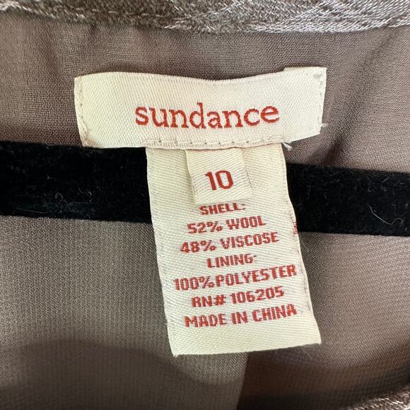 Sundance Gray Neutral Plaid North Fork midi Dress - Picture 3 of 9